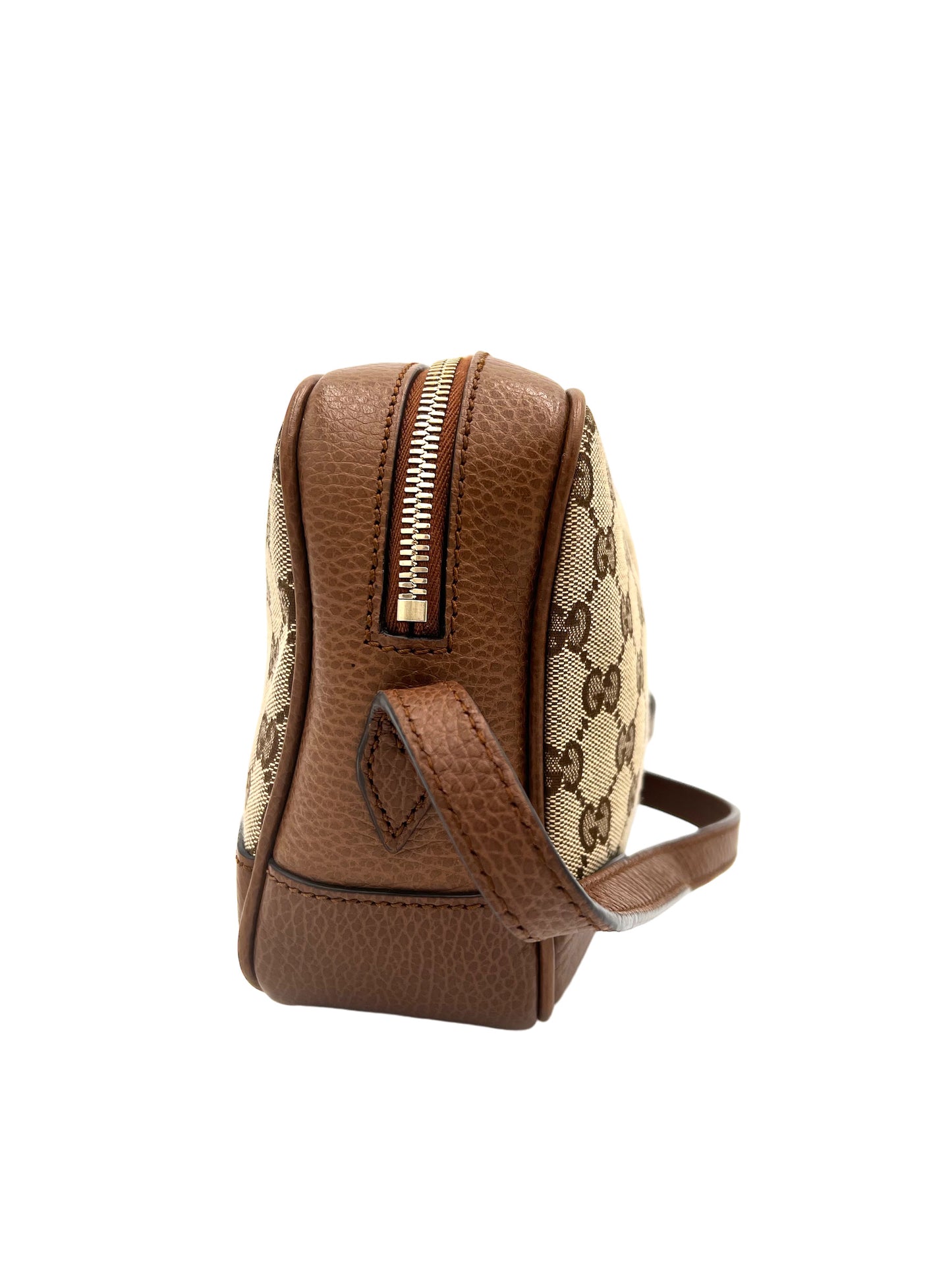 BOLSO MENSAJERO GUCCI MONOGRAM MINI BREE BEIGE TABACO