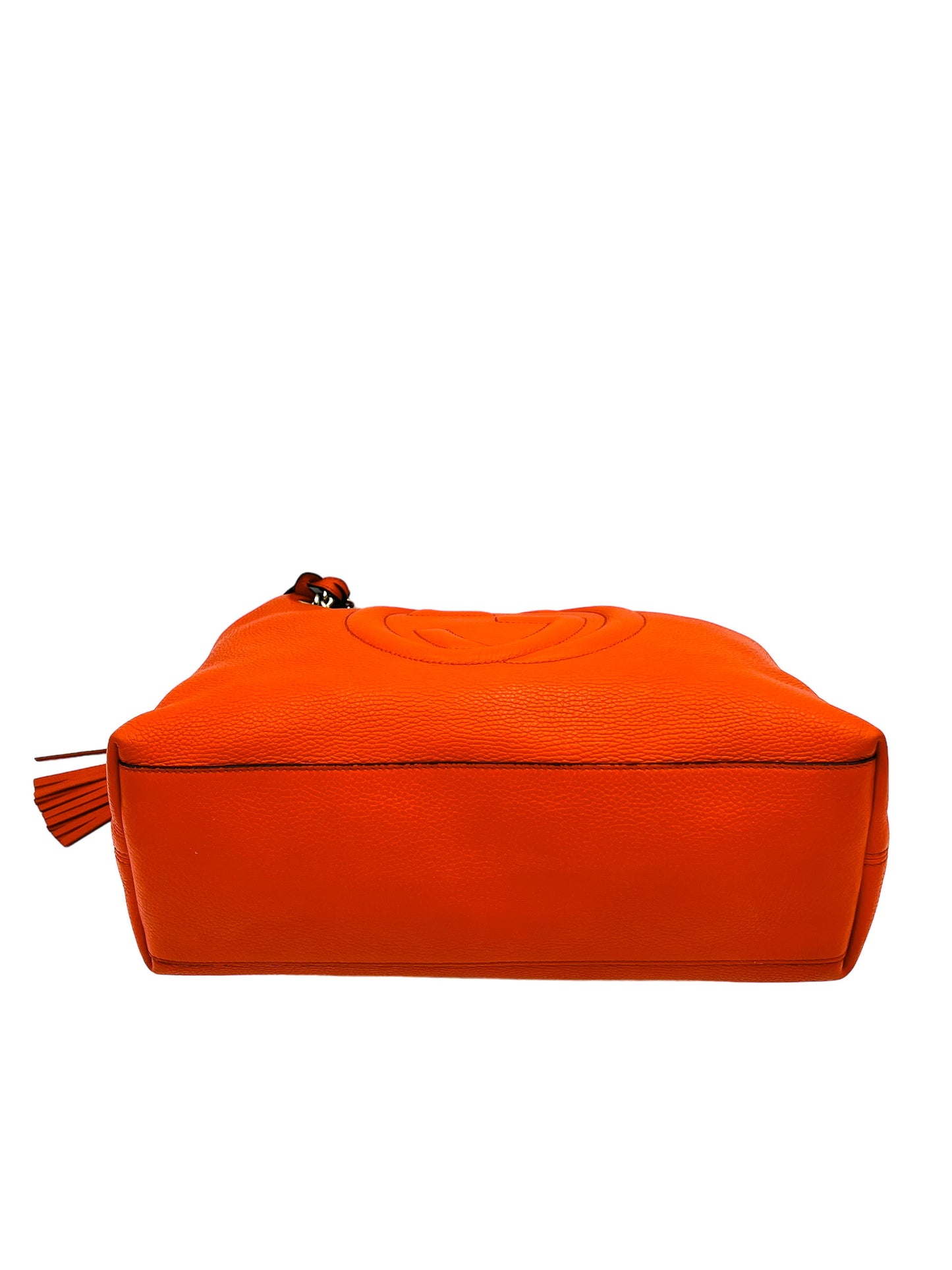 BOLSO TOTE GUCCI SOHO DE PIEL DE BECERRO NARANJA MEDIANO CON CORREA DE CADENA