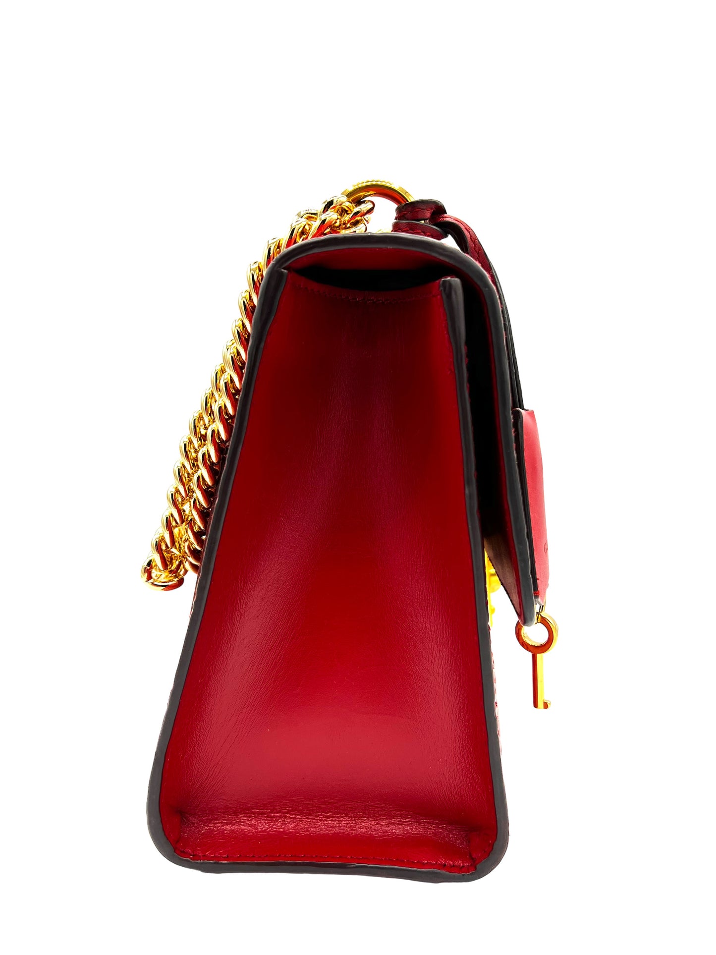 GUCCI BOLSO DE HOMBRO CON CANDADO GUCCISSIMA PIEL MEDIANO ROJO