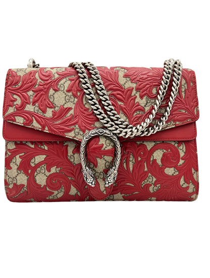 GUCCI SUPREME MONOGRAM ARABESQUE MEDIUM DIONYSUS SHOULDER BAG HIBISCUS RED1