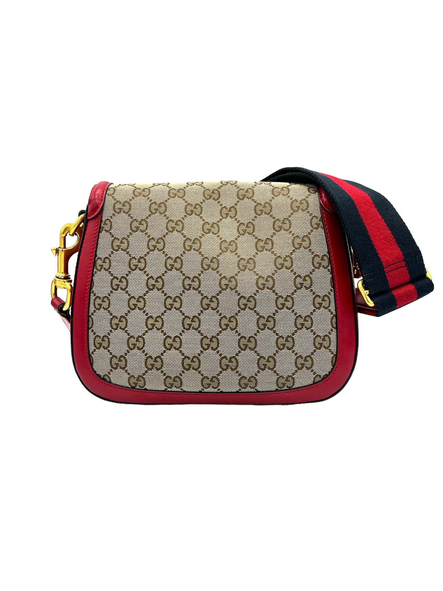 GUCCI-LADY WEB GG CANVAS MEDIUM BAG