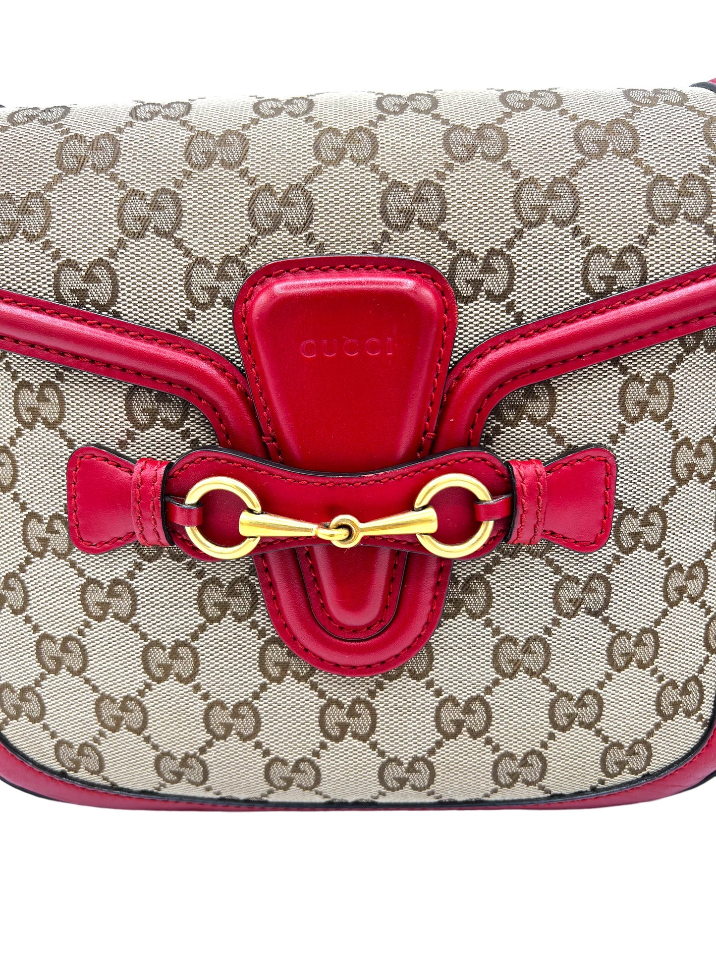 GUCCI-LADY WEB GG CANVAS MEDIUM BAG