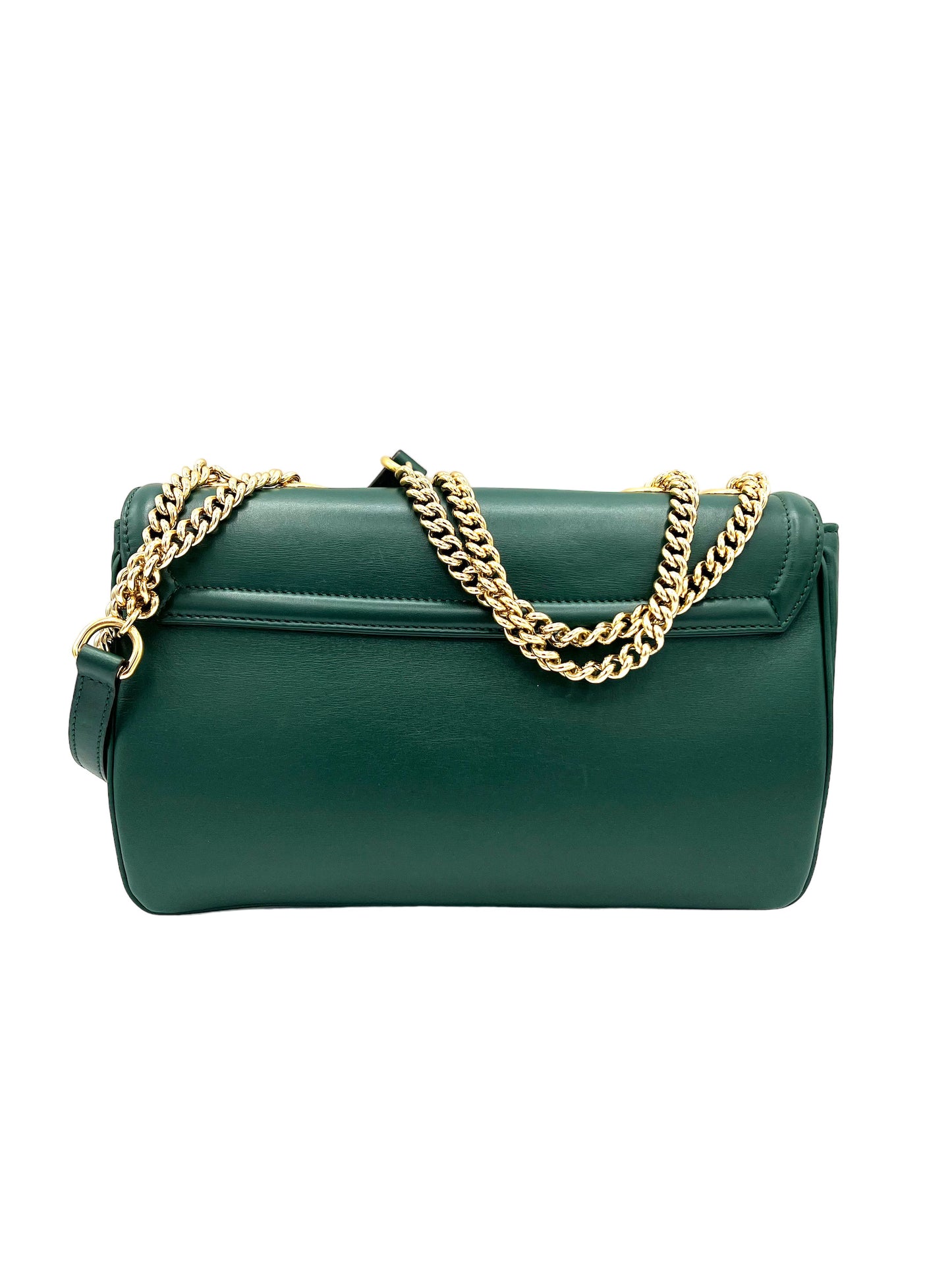 GUCCI-RAJAH CHAIN LEATHER MEDIUM HANDBAG