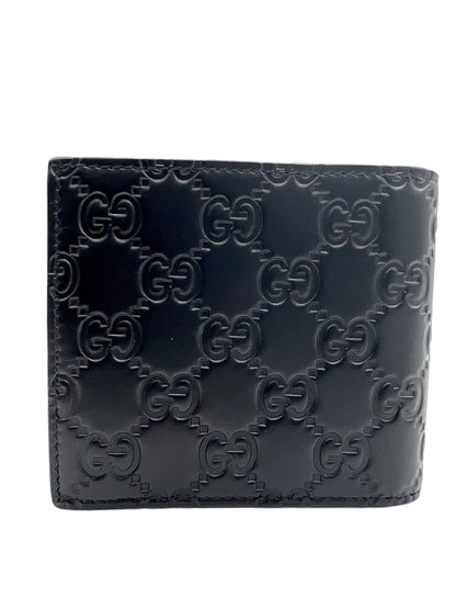 GUCCI GUCCISSIMA SIGNATURE DORIAN BI-FOLD WALLET NAVY WITH LOGO