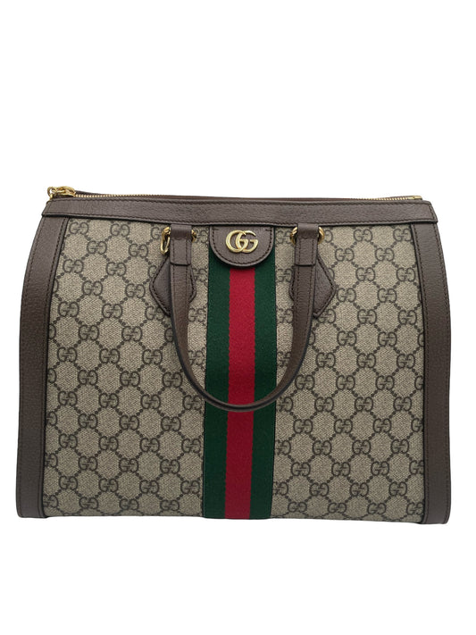 GUCCI OPHIDIA MEDIUM GG SUPREME TOTE BEIGE