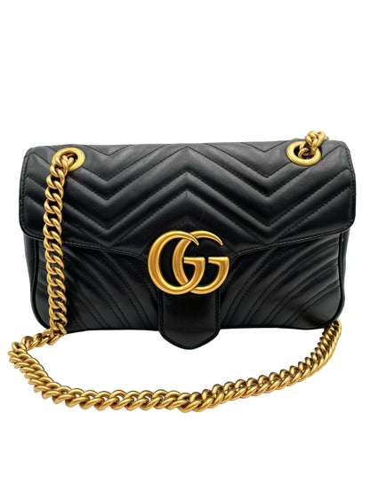 GUCCI MARMONT SMALL LEATHER BLACK