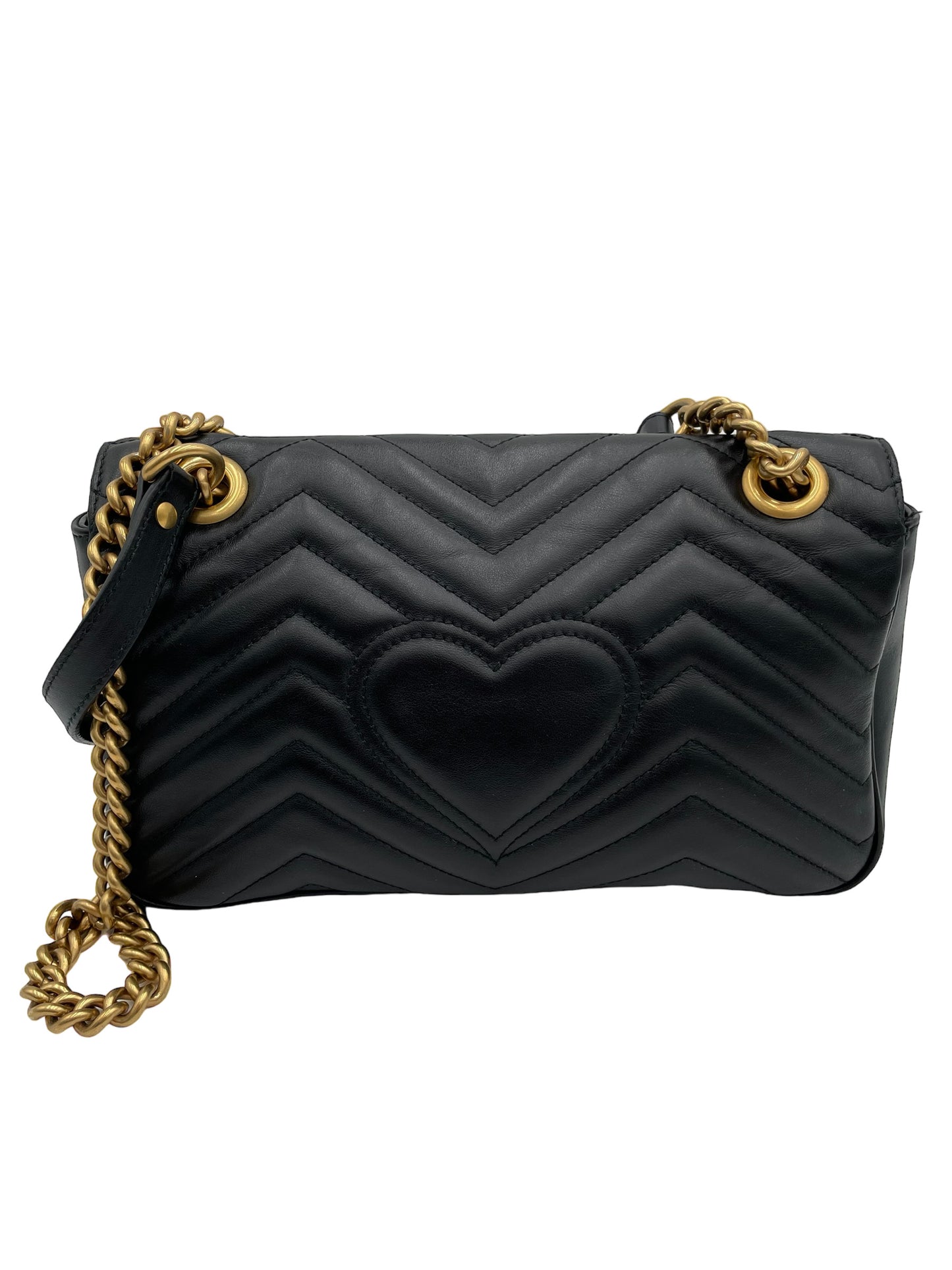 GUCCI MARMONT SMALL LEATHER BLACK