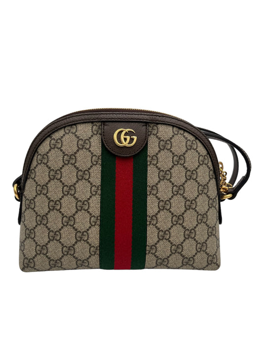 GUCCI OPHIDIA DOME SHOULDER BAG GG COATED CANVAS