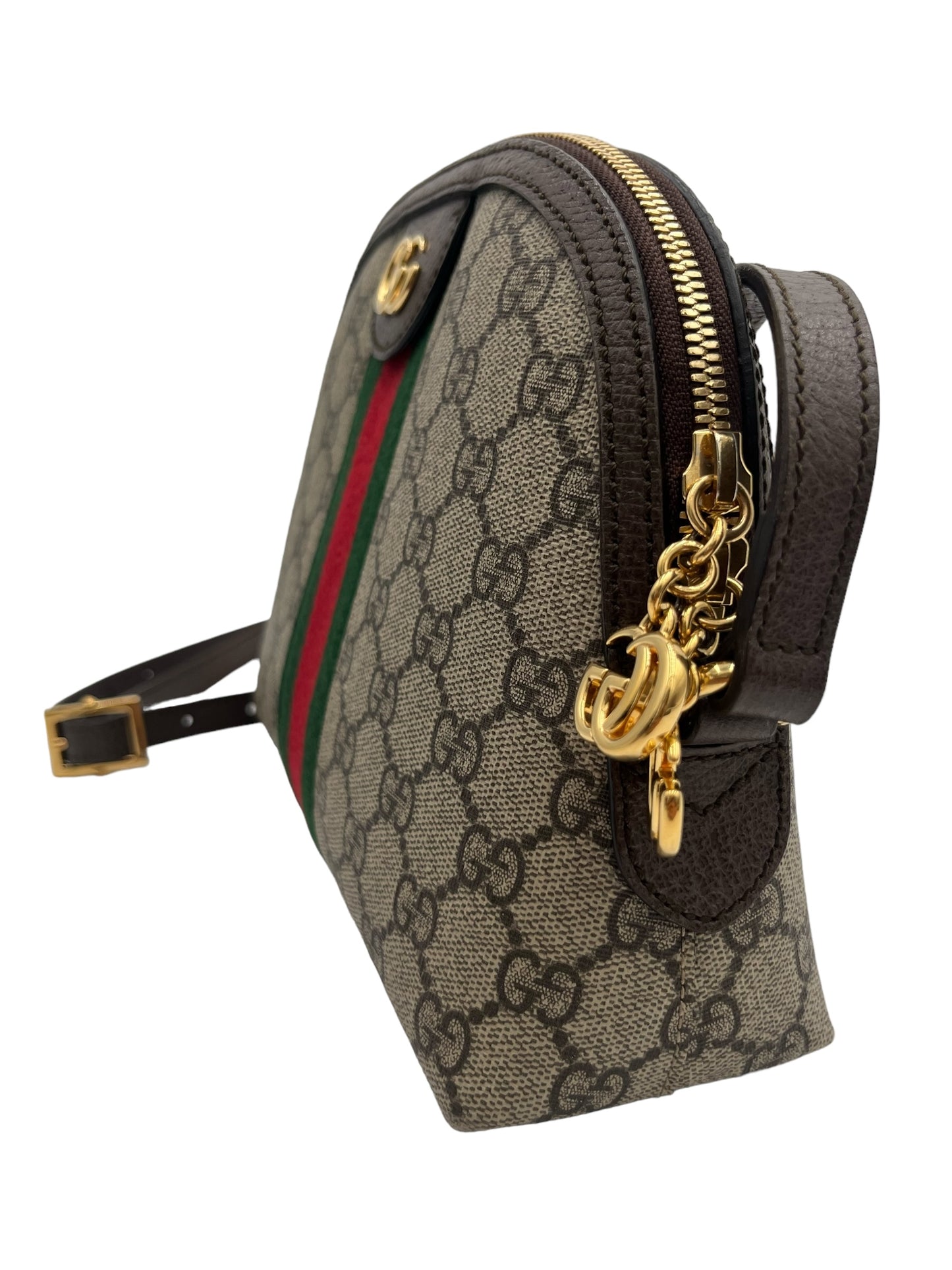 GUCCI OPHIDIA DOME SHOULDER BAG GG COATED CANVAS