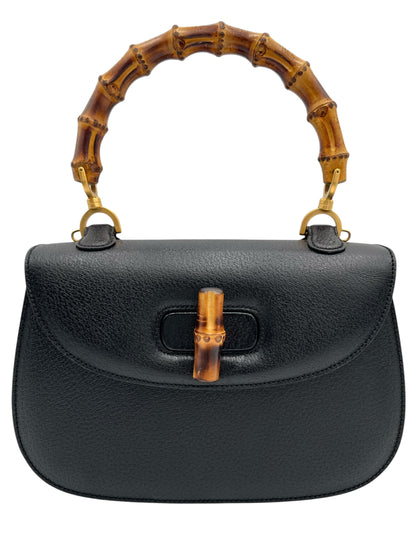 GUCCI BAMBOO TOP HANDLE BAG BLACK