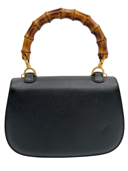 GUCCI BAMBOO TOP HANDLE BAG BLACK