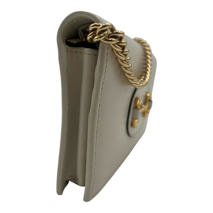 GUCCI 1955 HORSEBIT CHAIN WALLET LEATHER OFF WHITE