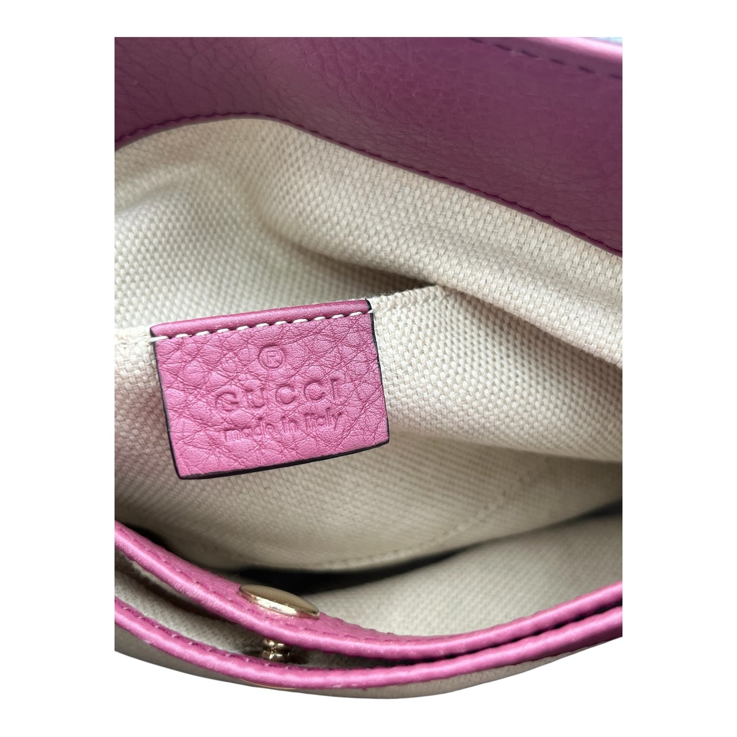 GUCCI SOHO ROSE PINK CALFSKIN TOTE SMALL