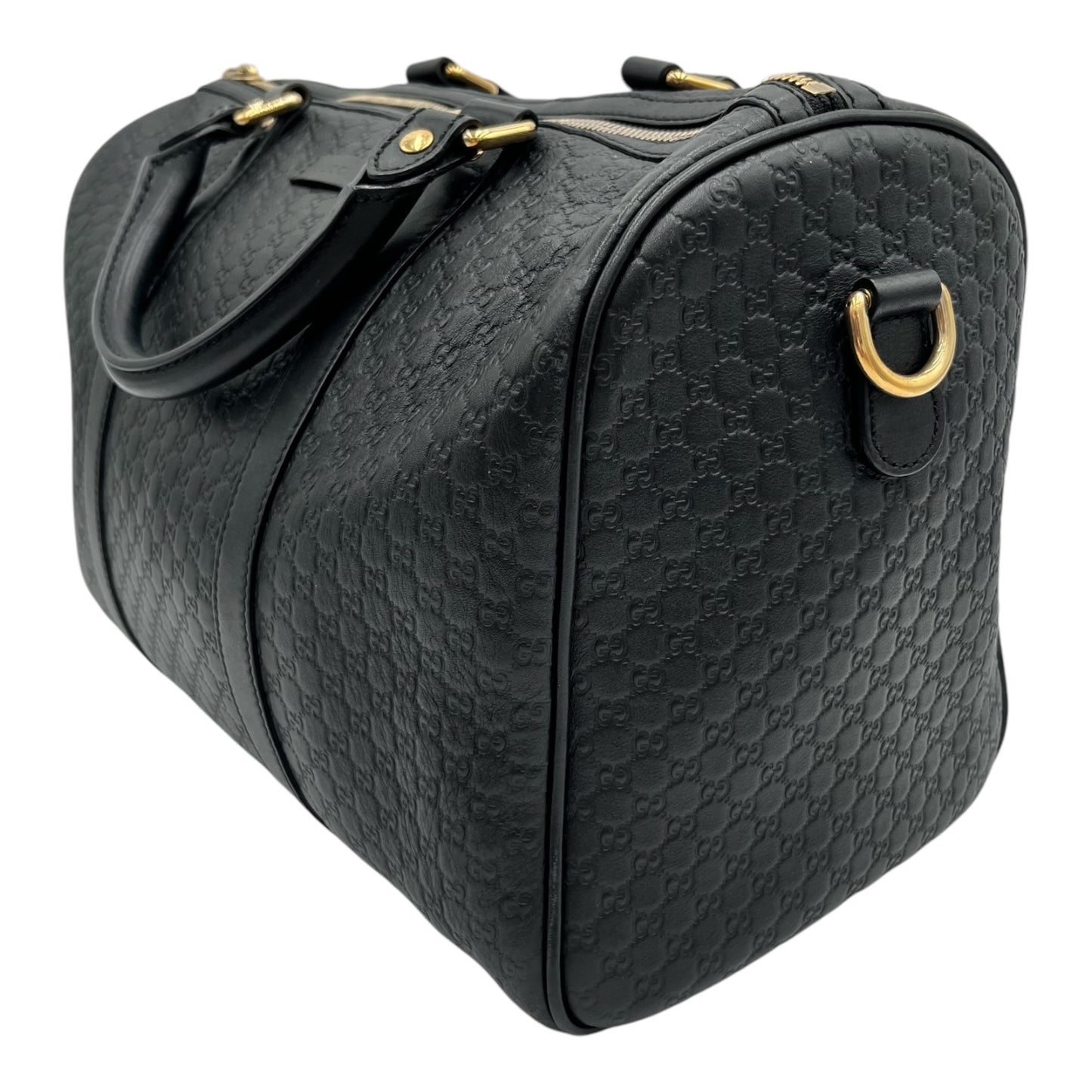 GUCCI  MICROGUCCISSMA BOSTON BLACK SHOULDER BAG