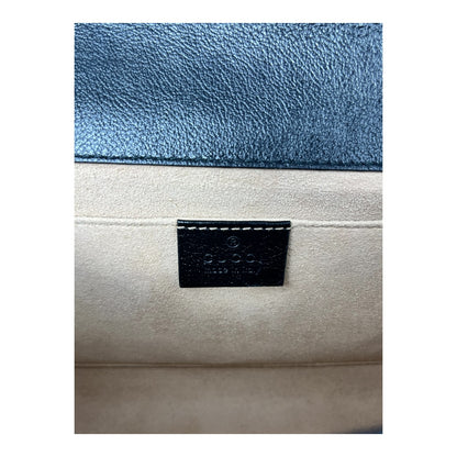 GUCCI RAJAH WEB CHAIN LEATHER SHOULDER BAG