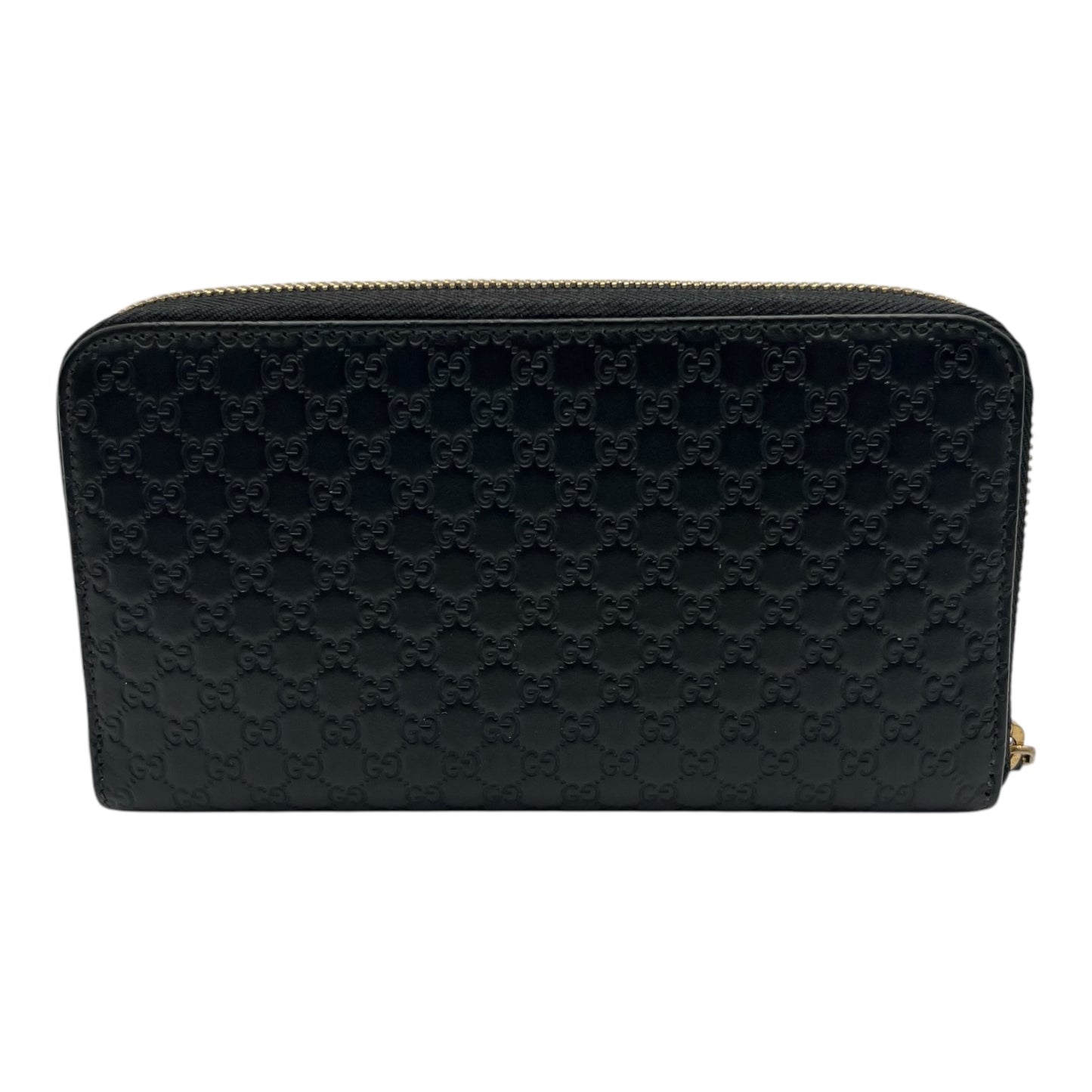 GUCCI MICROGUCCISSIMA ZIP AROUND WALLET BLACK