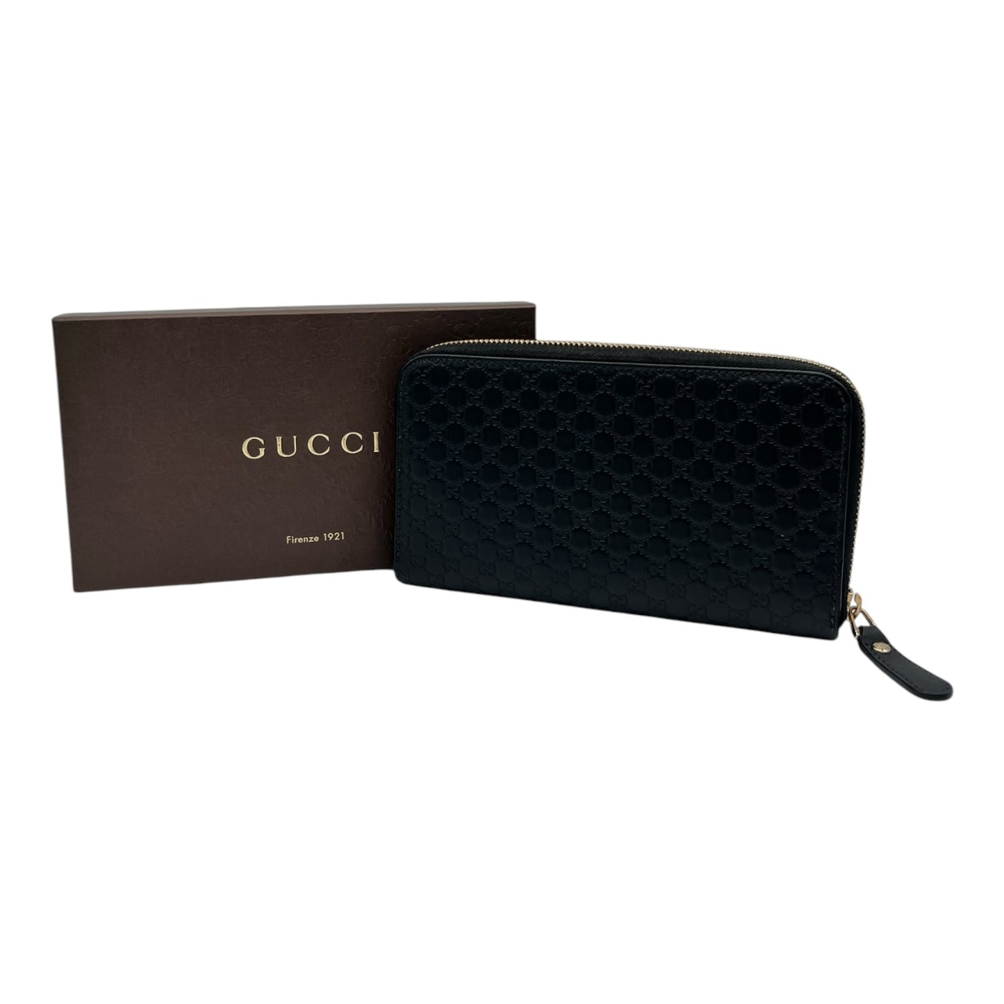 GUCCI MICROGUCCISSIMA ZIP AROUND WALLET BLACK