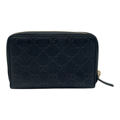 GUCCI GUCCISSIMA ZIP AROUND CARD CASE BLACK