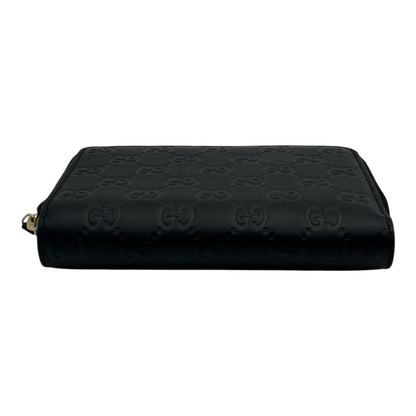 GUCCI GUCCISSIMA ZIP AROUND CARD CASE BLACK