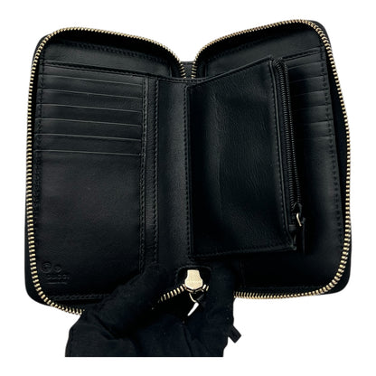 GUCCI GUCCISSIMA ZIP AROUND CARD CASE BLACK