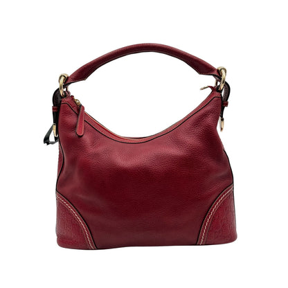 GUCCI GUCCISSIMA RED TRIM SIGNORIA HOBO MEDIUM BAG