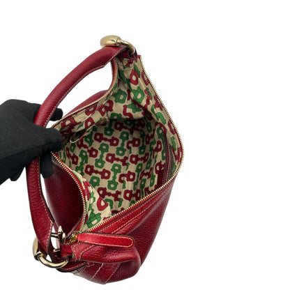 GUCCI GUCCISSIMA RED TRIM SIGNORIA HOBO MEDIUM BAG