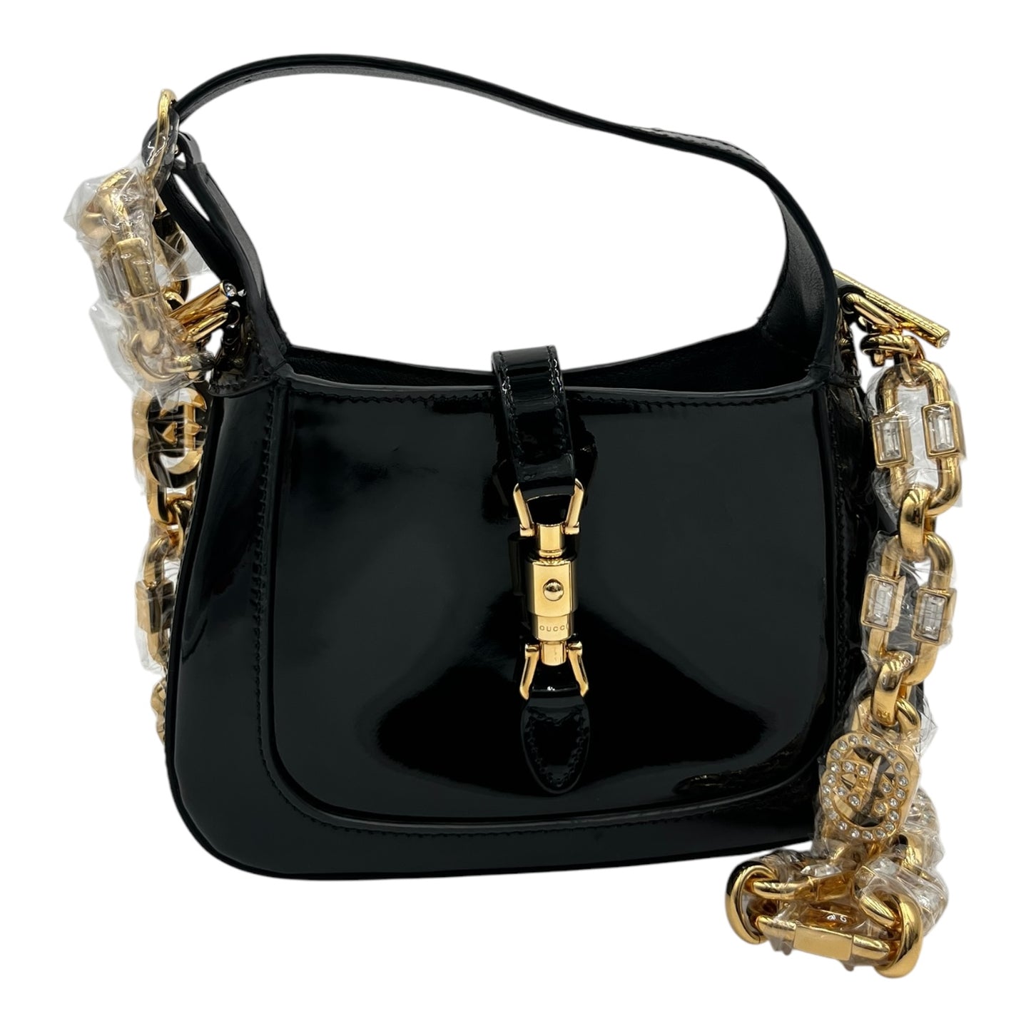 GUCCI PISTON LOCK JACKIE 1961- BLACK HANDLE BAG