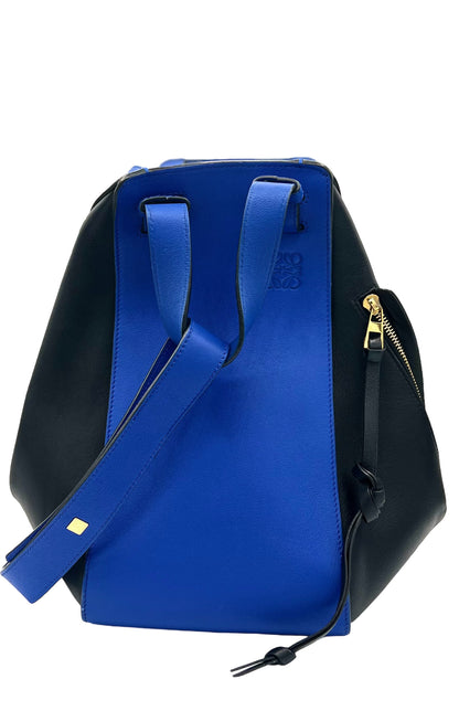 BOLSO DE MANO LOEWE HAMOCK DE PIEL EN AZUL Y NEGRO