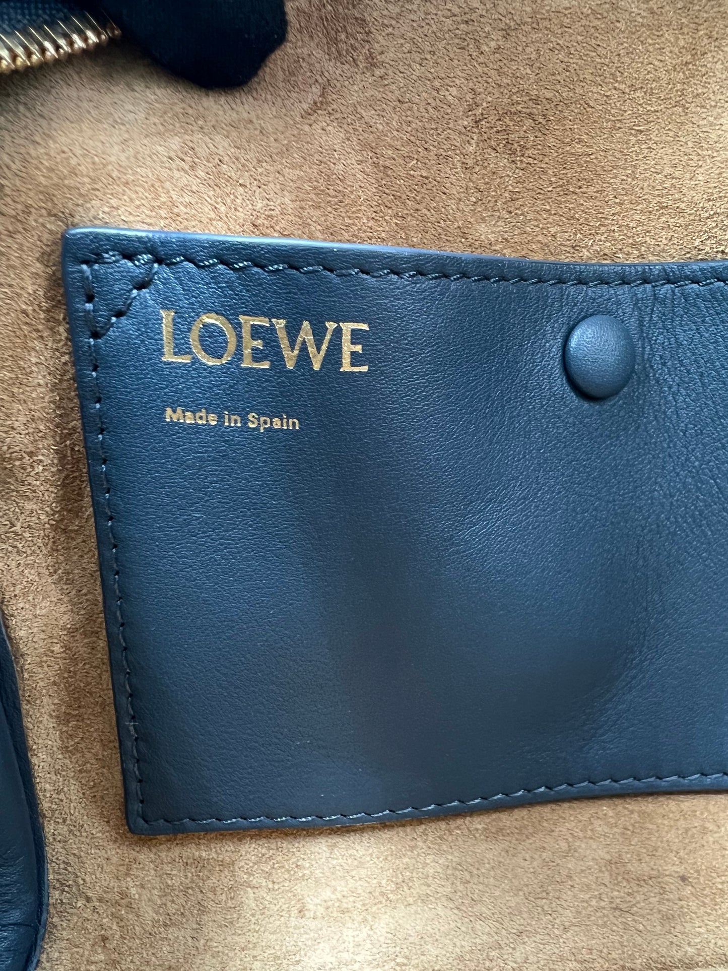 LOEWE AMAZONA SMALL NAVY LEATHER BAG