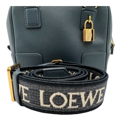 LOEWE AMAZONA SMALL NAVY LEATHER BAG