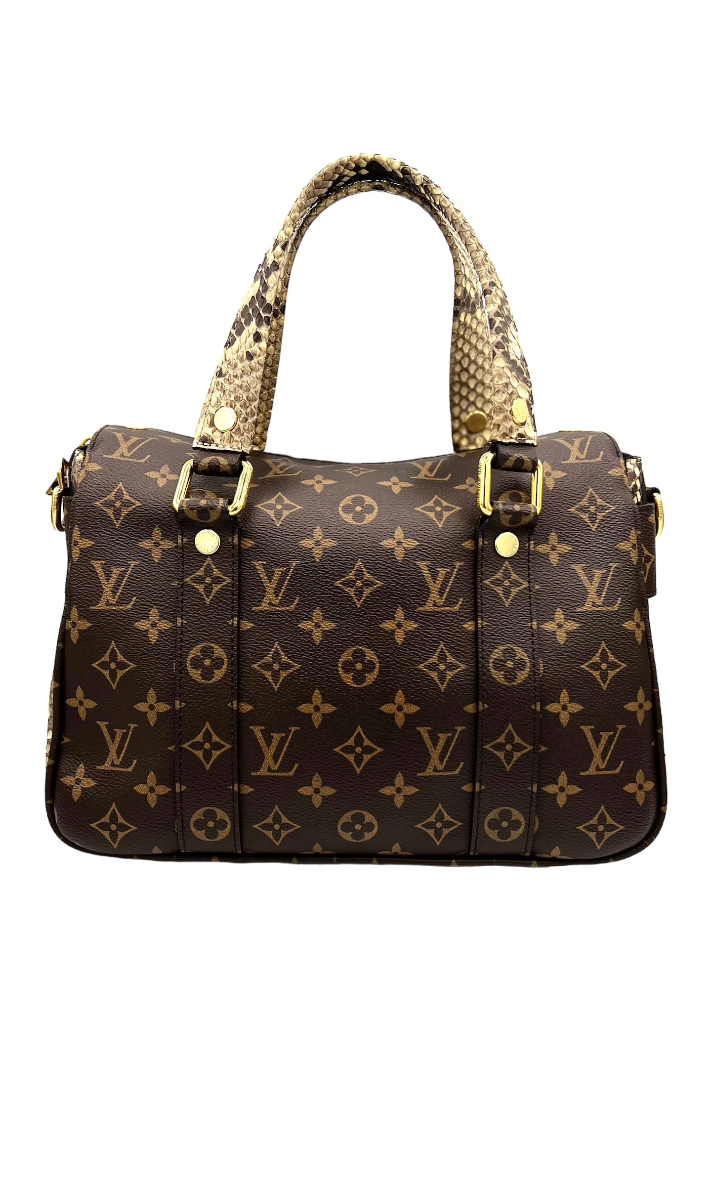 LOUIS VUITTON 2017 MONOGRAM MANHATTAN NM WITH PYTHON