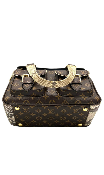 LOUIS VUITTON 2017 MONOGRAM MANHATTAN NM WITH PYTHON