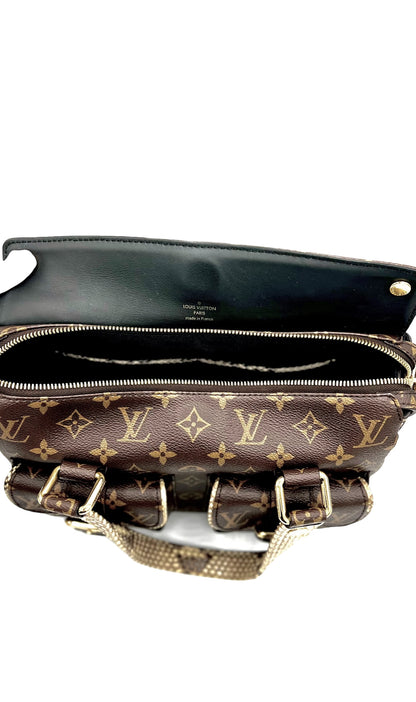 LOUIS VUITTON 2017 MONOGRAM MANHATTAN NM WITH PYTHON