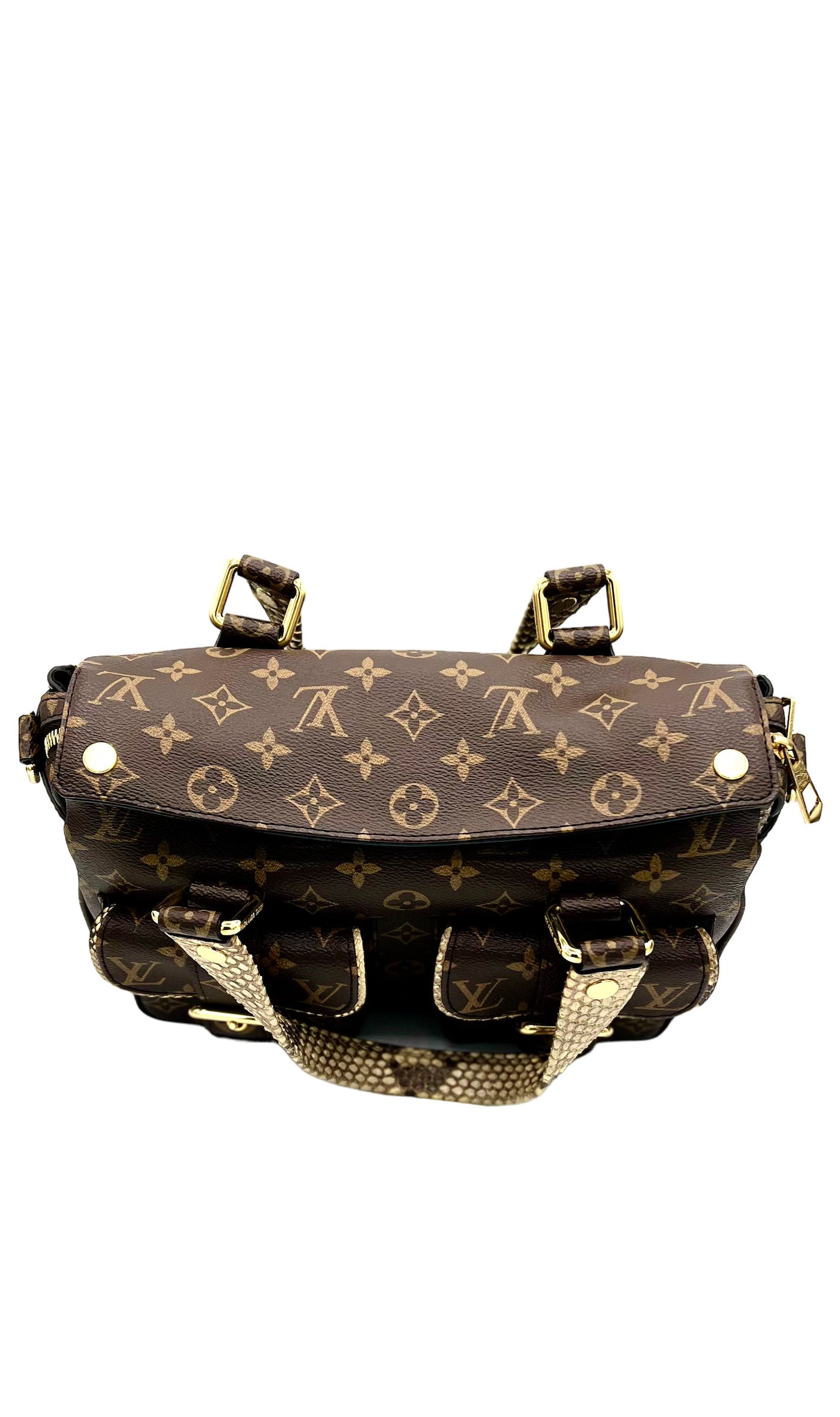 LOUIS VUITTON 2017 MONOGRAM MANHATTAN NM WITH PYTHON