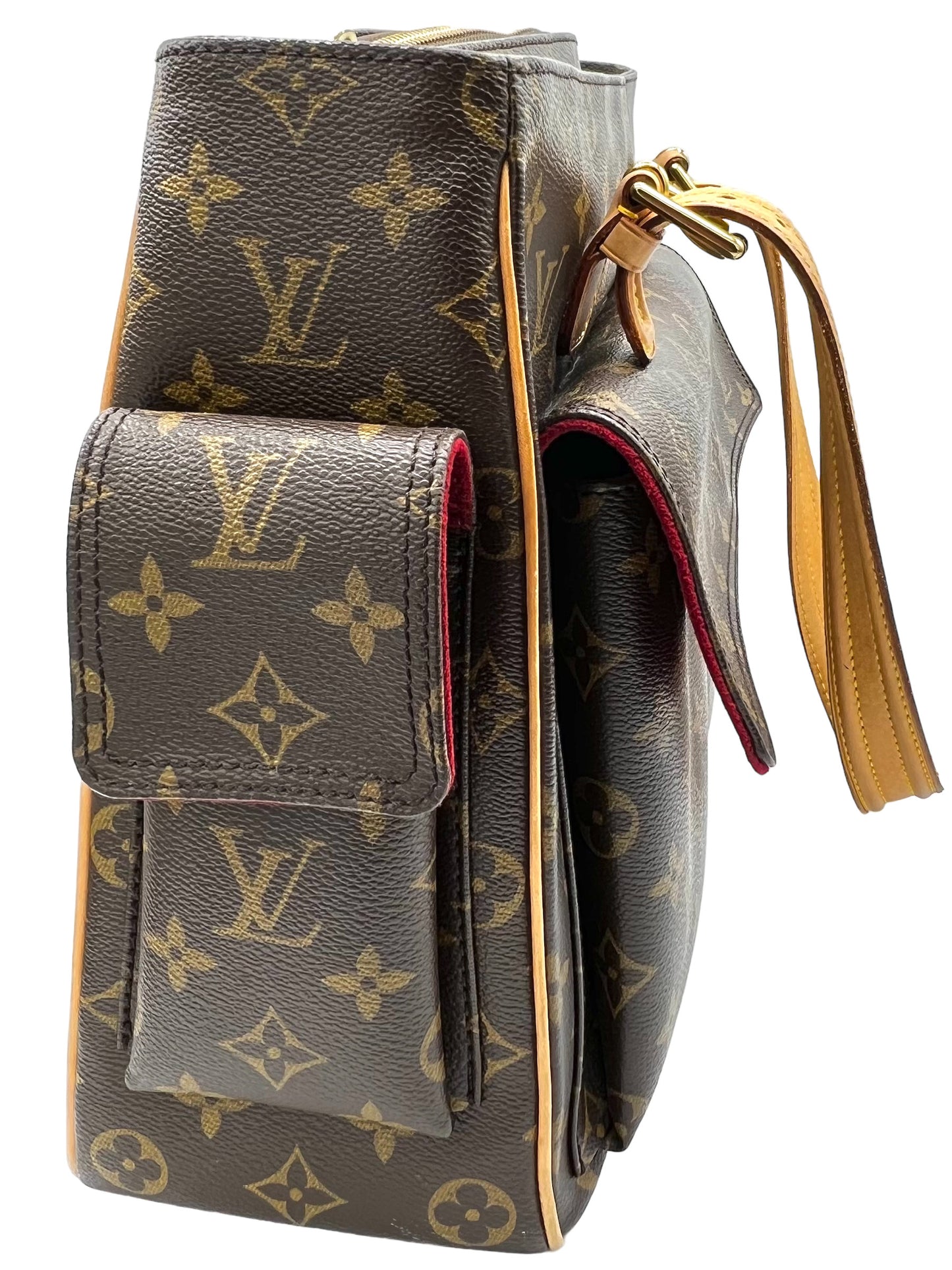 LOUIS VUITTON MULTIPLE CITE SHOULDER TOTE HANDBAG WITH RED INTERIOR