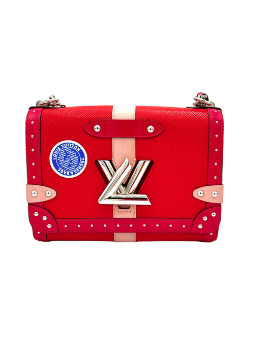 LOUIS VUITTON TWIST HANDBAG LIMITED EDITION TRUNKS EPI LEATHER MM IN RED