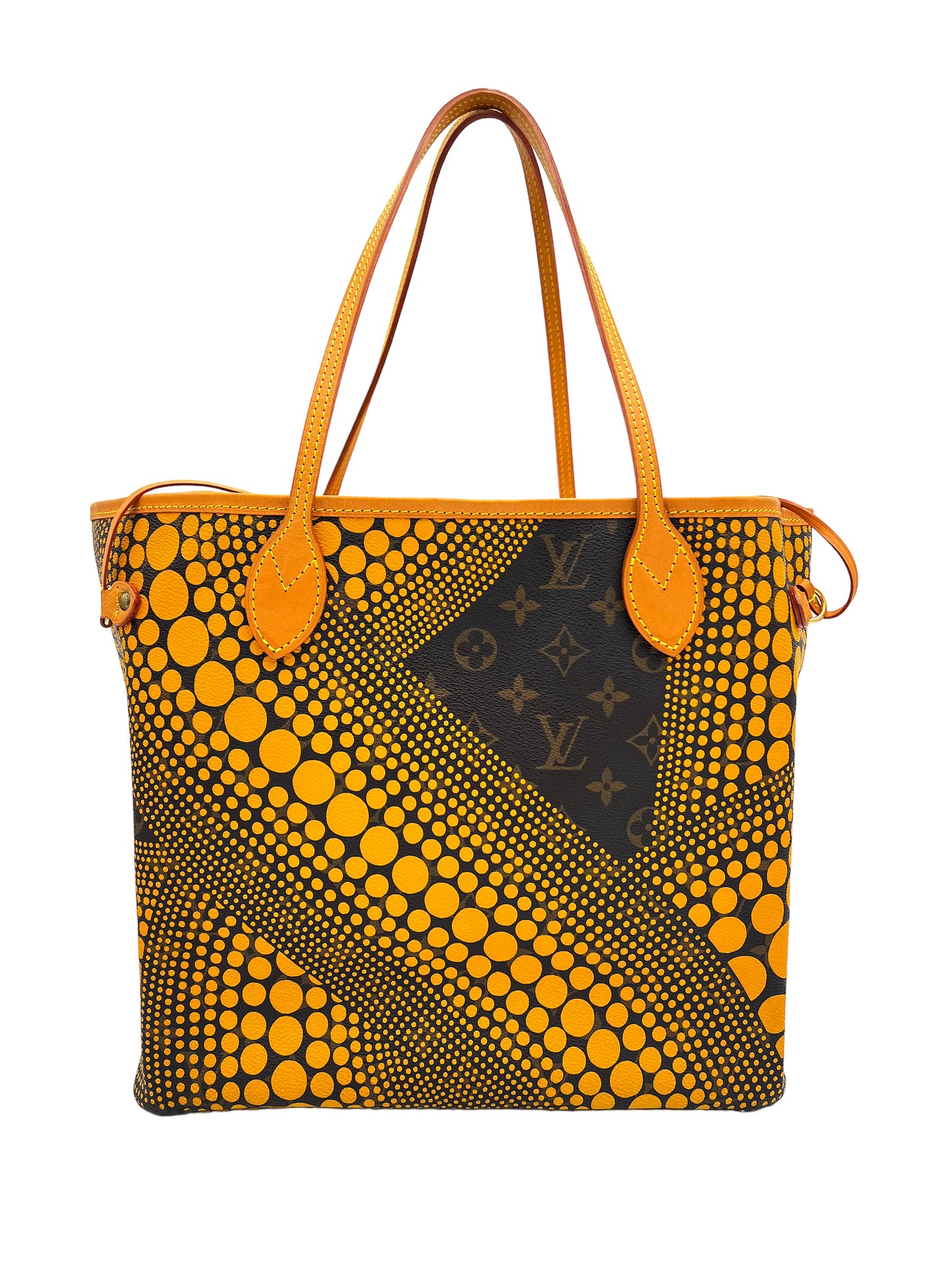 LOUIS VUITTON NEVERFULL MM YELLOW KUSAMA MONOGRAM INFINITY DOTS TOTE BAG