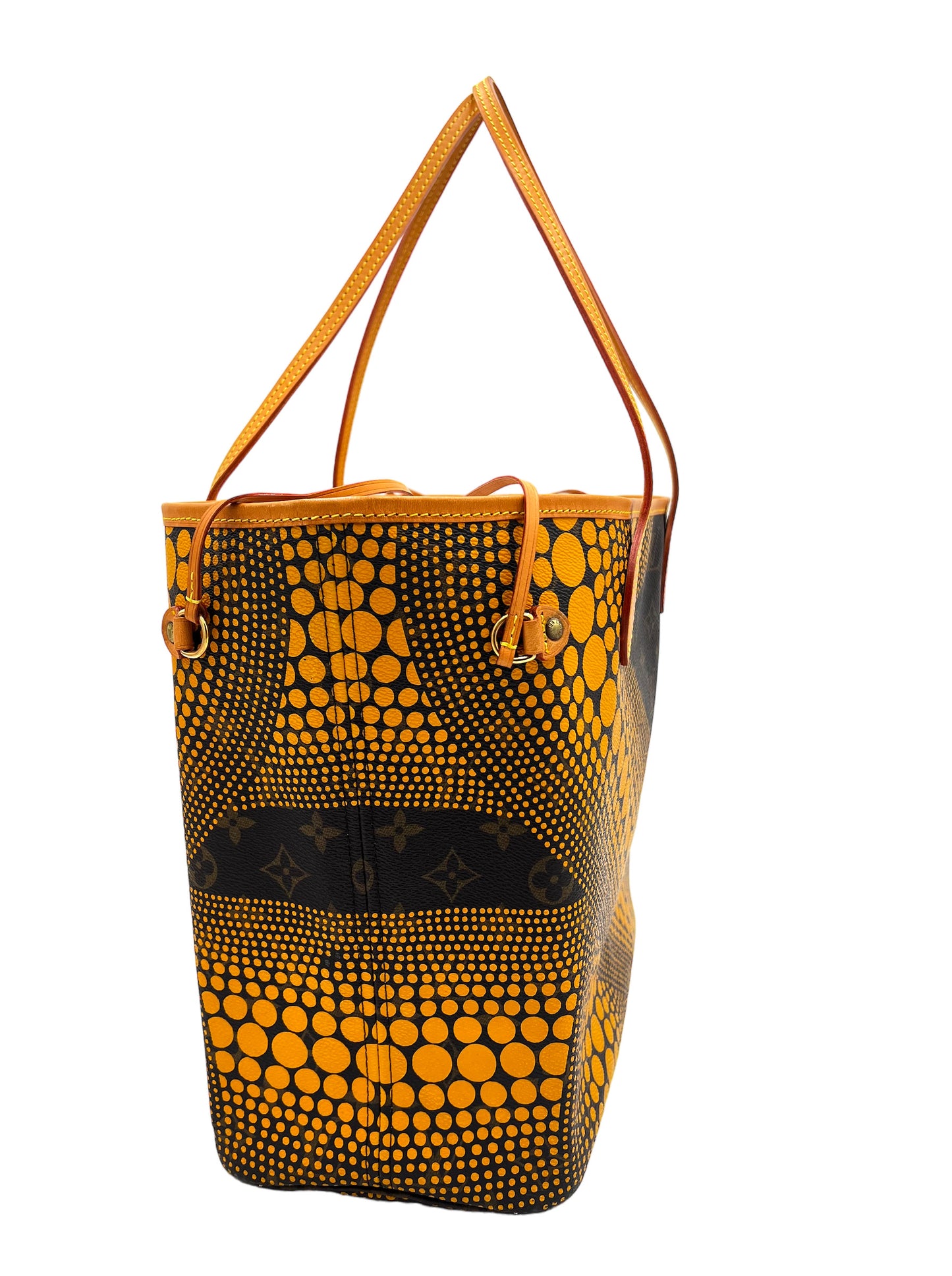 LOUIS VUITTON NEVERFULL MM YELLOW KUSAMA MONOGRAM INFINITY DOTS TOTE BAG