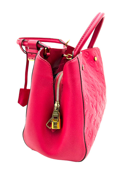 BOLSO DE HOMBRO LOUIS VUITTON DAHLIA EMPREINTE MONTAIGNE BB DE PIEL ROJO