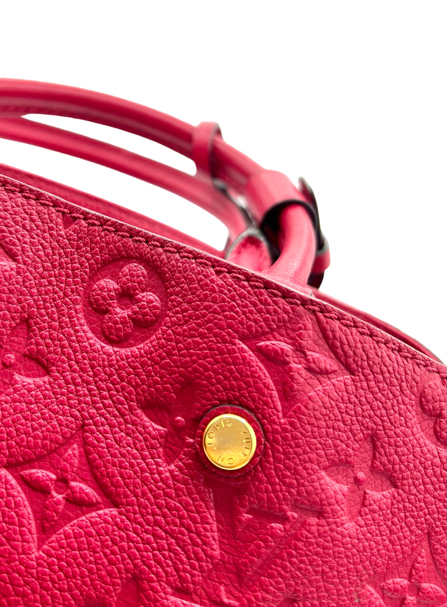 BOLSO DE HOMBRO LOUIS VUITTON DAHLIA EMPREINTE MONTAIGNE BB DE PIEL ROJO