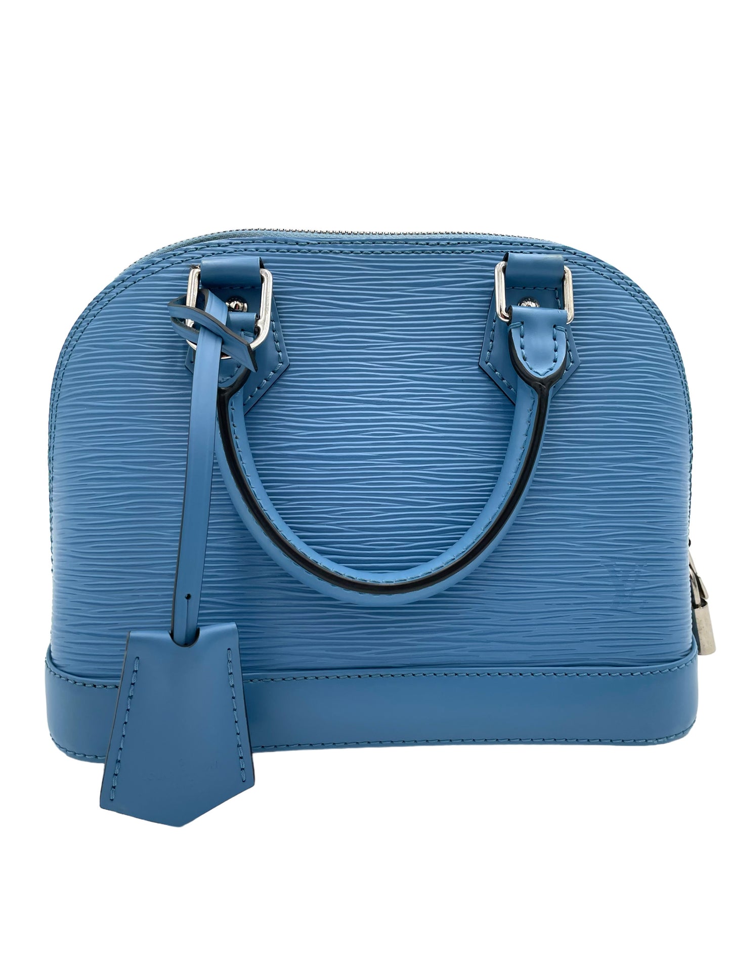 LOUIS VUITTON ALMA BB BAG CYAN EPI LEATHER