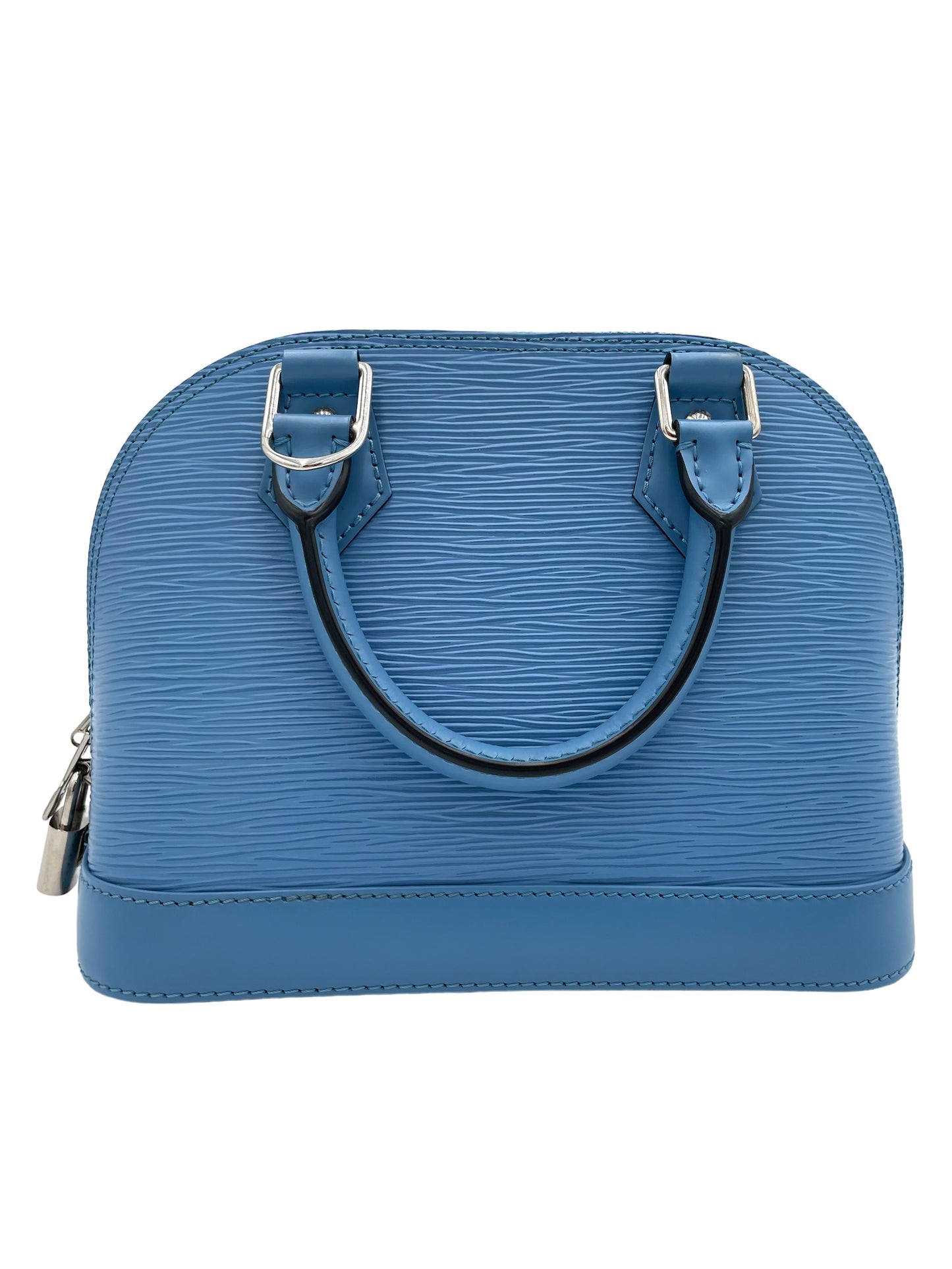 LOUIS VUITTON ALMA BB BAG CYAN EPI LEATHER