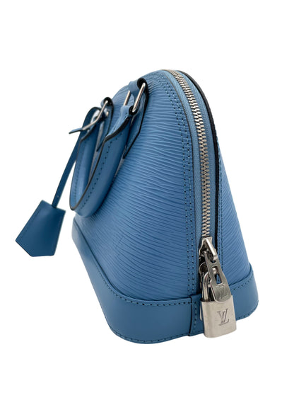 LOUIS VUITTON ALMA BB BAG CYAN EPI LEATHER