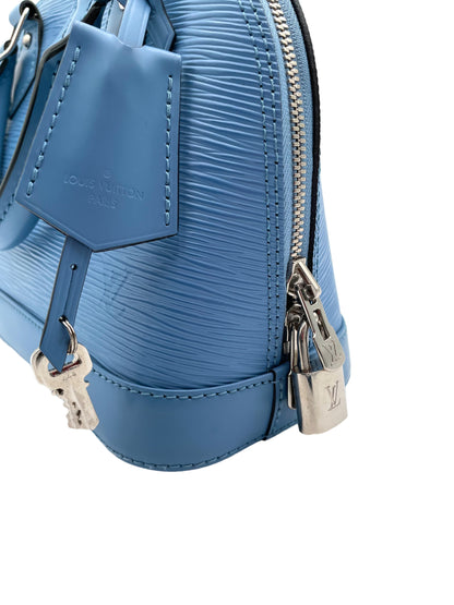 LOUIS VUITTON ALMA BB BAG CYAN EPI LEATHER