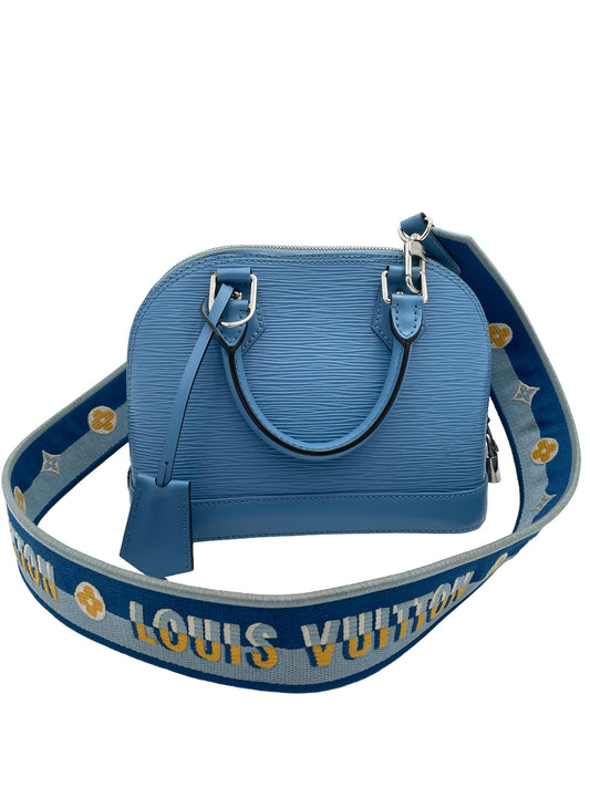 LOUIS VUITTON ALMA BB BAG CYAN EPI LEATHER