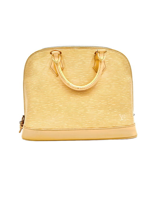 LOUIS VUITTON ALMA LEATHER HANDBAG YELLOW