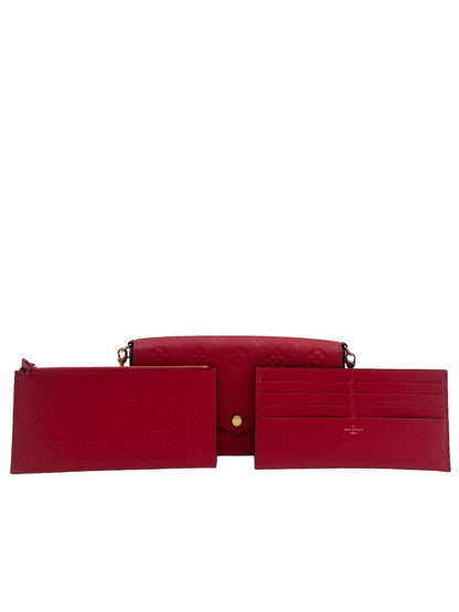 LOUIS VUITTON MONOGRAM EMPREINTE POCHETTE FELICE RED