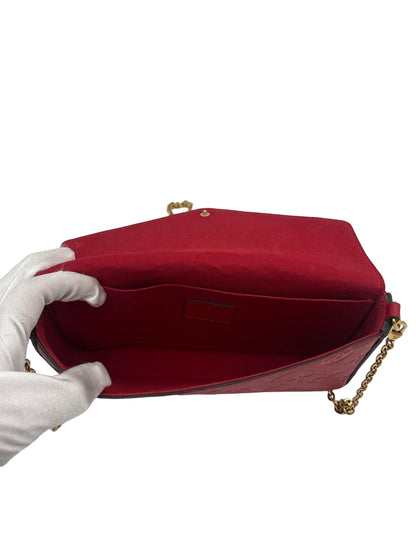 LOUIS VUITTON MONOGRAM EMPREINTE POCHETTE FELICE RED