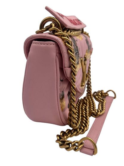 LOUIS VUITTON NEW WAVE CHAIN BAG LIMITED EDITION PRINTED QUILTED LEATHER PM LIGHT PINK