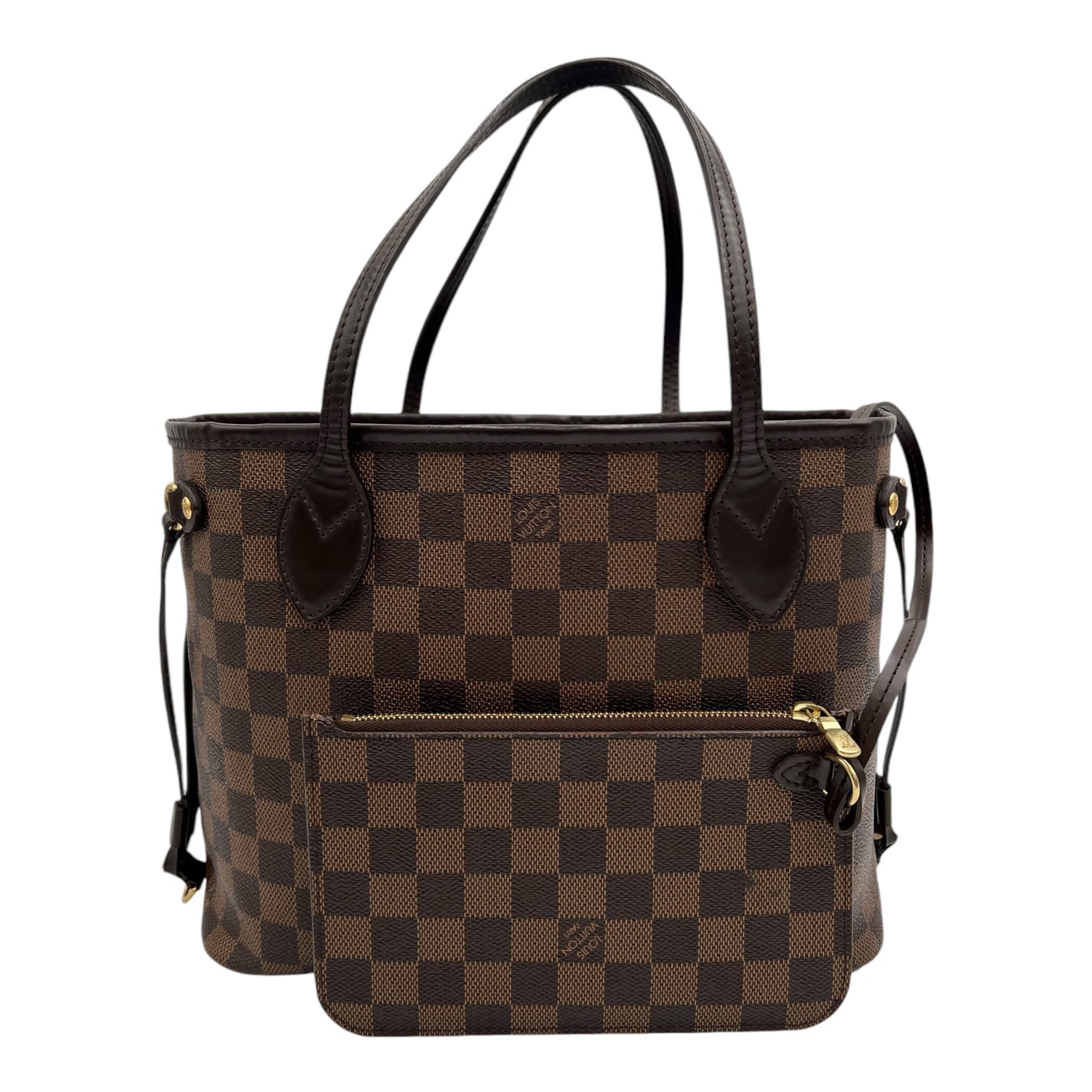 LOUIS VUITTON DAMIER EBENE NEVERFULL PM WITH POUCH